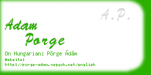 adam porge business card