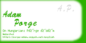 adam porge business card